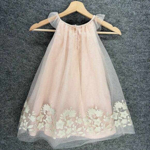 Catherine Malandrino Dress Girls 4T Beige Shift Short Lined Hook & Eye Casual - Picture 2 of 4